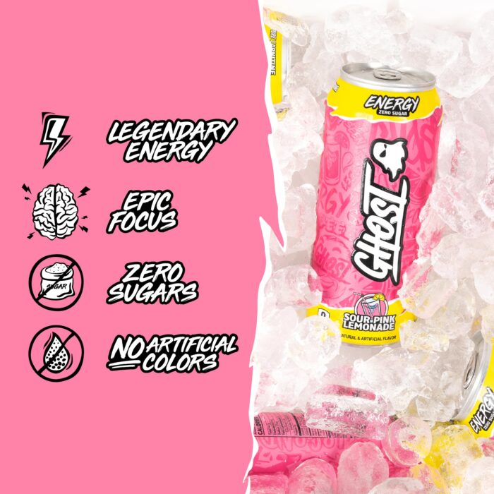 GHOST Energy Drink Sour Pink Lemonade, 473ml