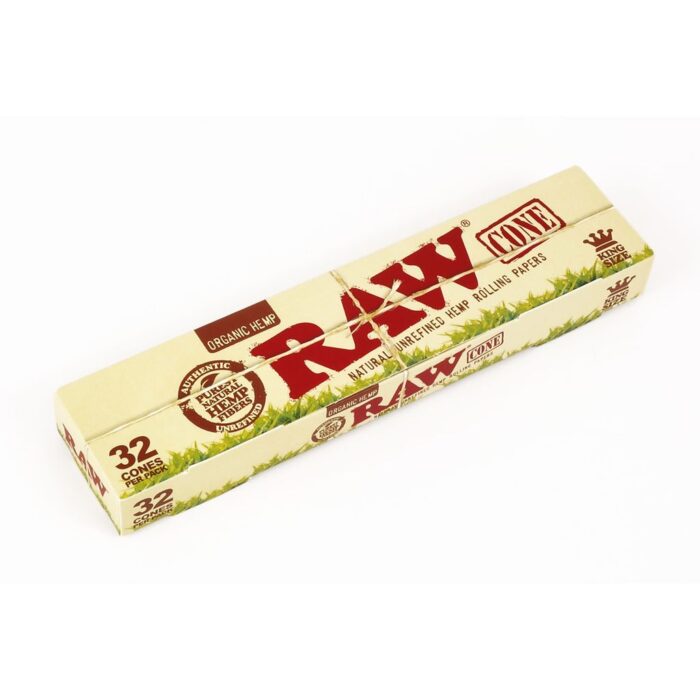 RAW Organic Hemp Cones King Size, pre-rolled with RAW-Tip