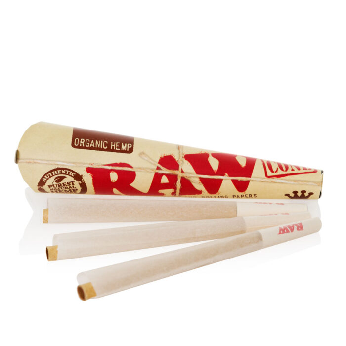 RAW Organic Hemp Cones King Size, pre-rolled with RAW-Tip