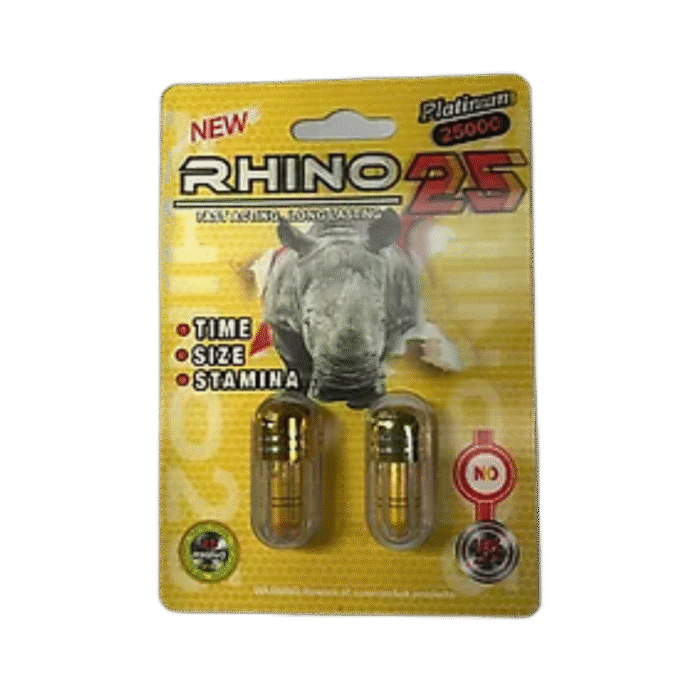 Rhino Platinum 25K pills for Men - Sexual Enhancement - Image 1